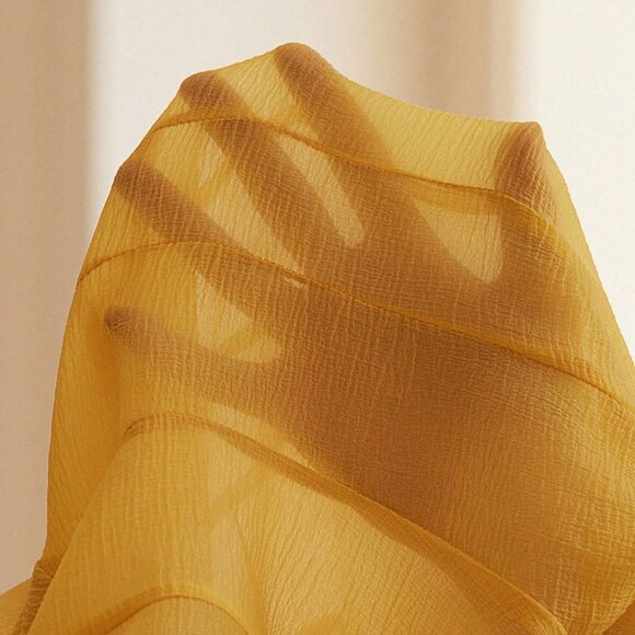 Yellow Elegant Women's French Luxury Flounced Short Dress - Picture 7 of 7